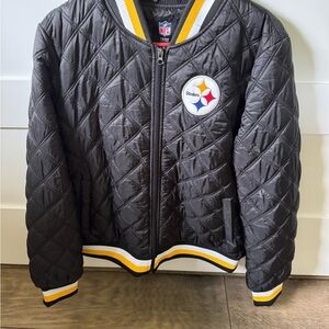 NFL Black Quilted Jacket with Team Logo